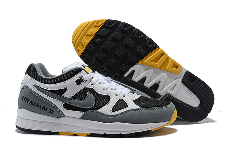 Nike Air Span II Black Grey Yellow Shoes - Click Image to Close